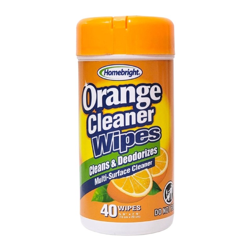 TOALLITAS HUMEDAS LIMPIADORAS AROMA A NARANJA HOMEBRIGHT 40UND
