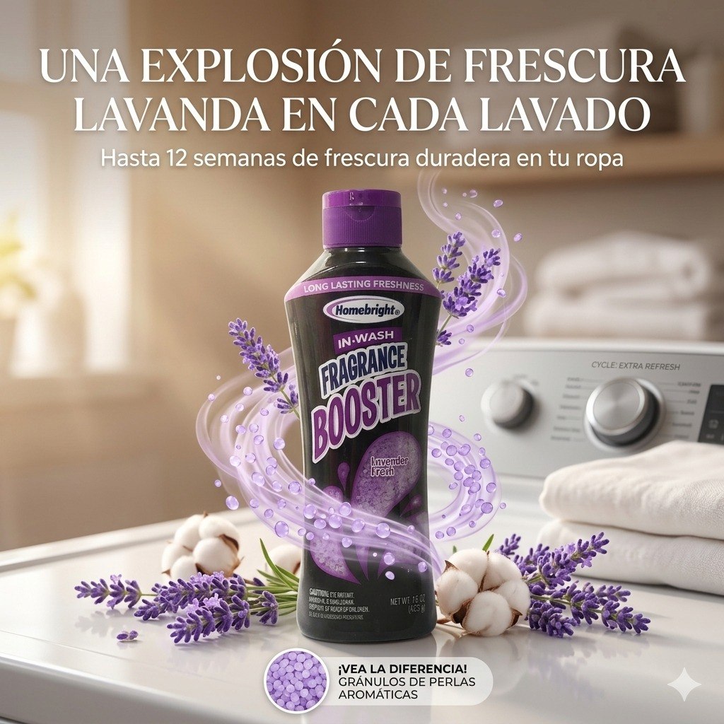 PERLAS POTENCIADORAS DE FRAGANCIAS PARA LAVANDERIA AROMA A LAVANDA HOMEBRIGHT 425G