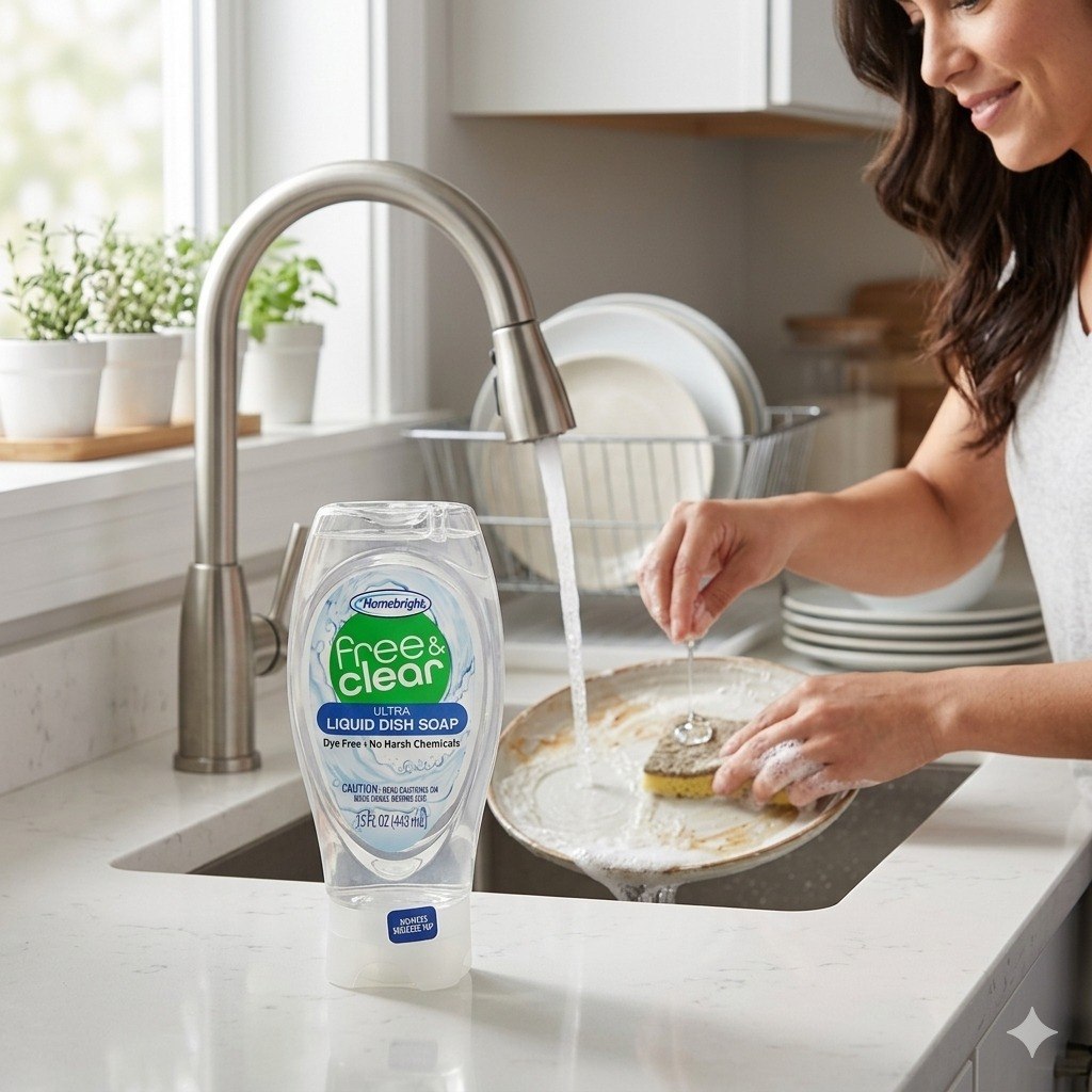 JABON LIQUIDO PARA LAVAR PLATOS HIPOALERGENICO HOMEBRIGHT 443ML