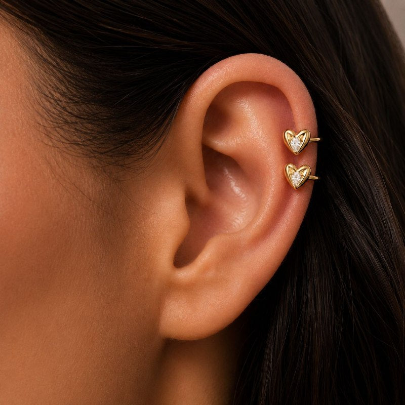 PIERCING DE ENCHAPE PARA DAMA EN FORMA DE CORAZON 1CM