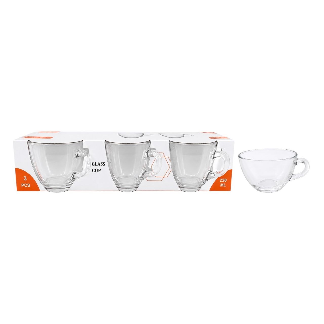 JUEGO DE TAZAS DE VIDRIO BENELI 3 PIEZAS 230NL