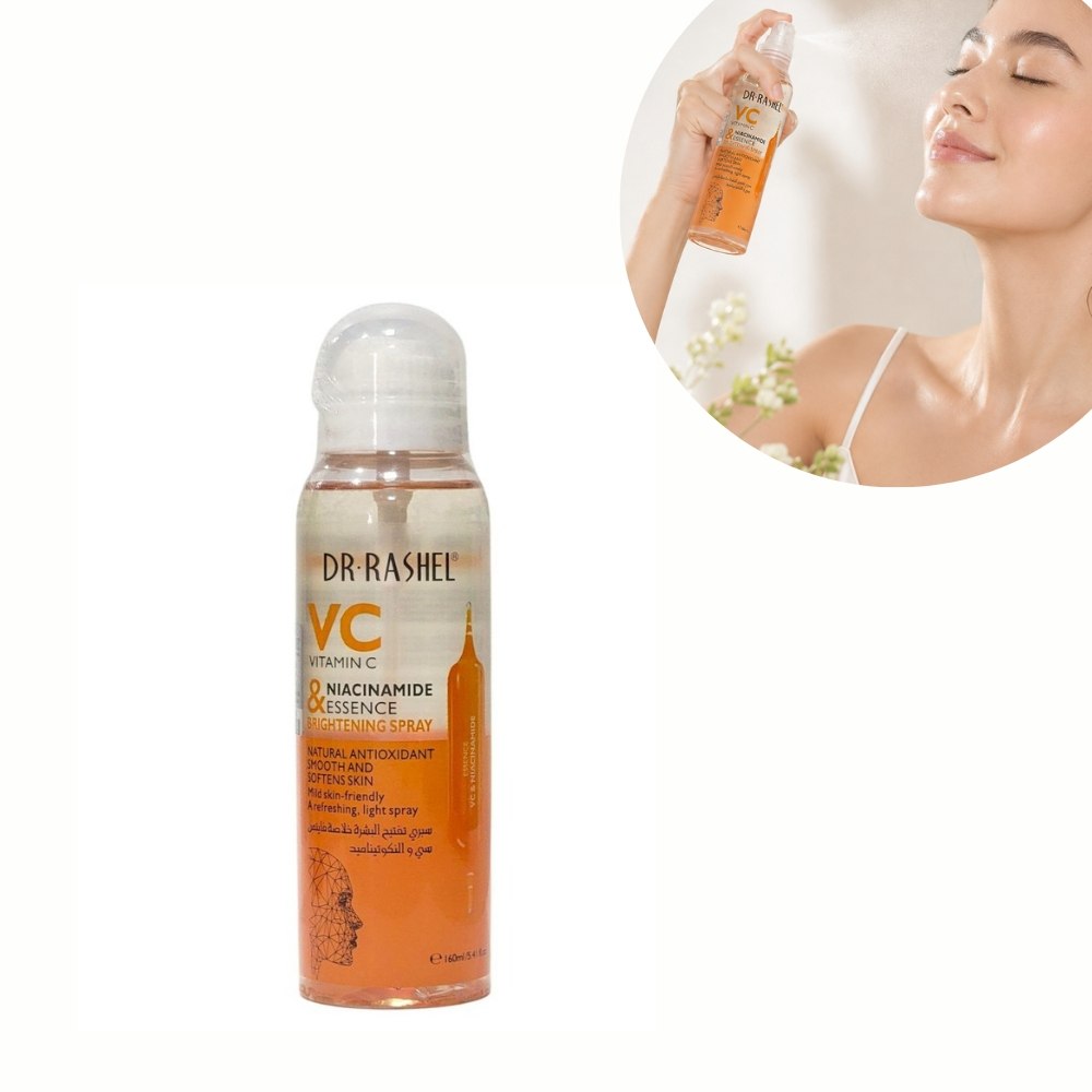 SPRAY FACIAL, LIMPIADOR DE VITAMINA VC Y NIACINAMIDA, ILUMINADOR ANTIOXIDANTE NATURAL, SUAVIZA LA PIEL Y TERSA LIGERO Y REFRESCANTE DR RASHEL 160ML