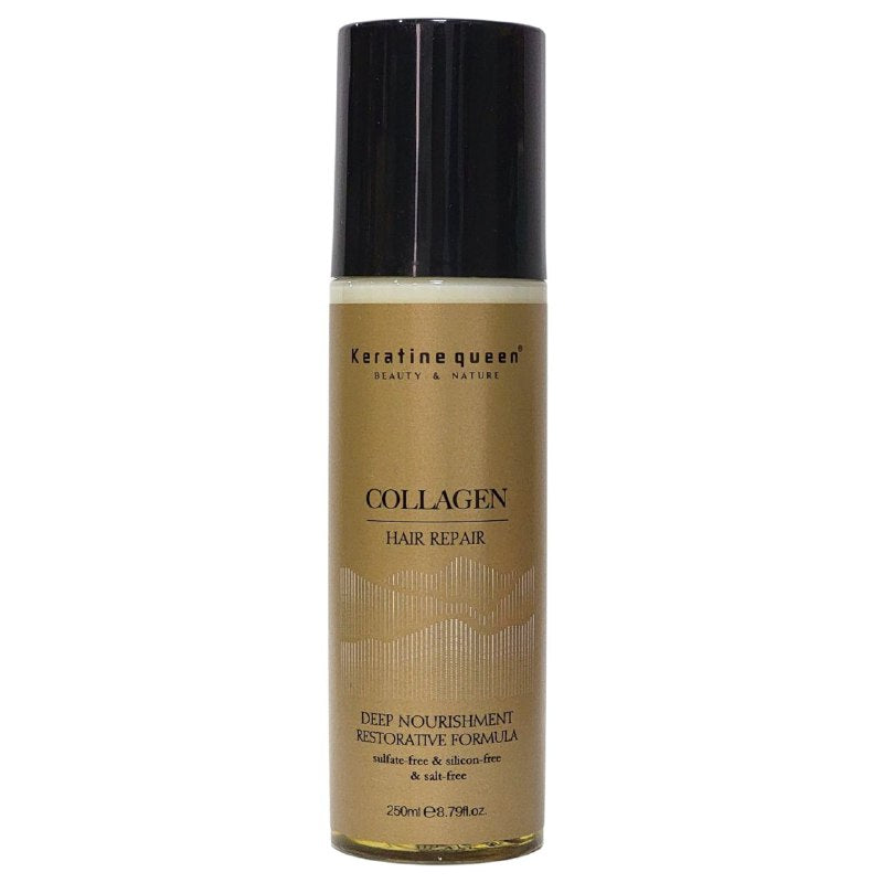 SPRAY PARA EL CABELLO DE COLAGENO, RESTAURA NUTRE PROFUNDAMENTE, FRAGANCIA DURADERA 24H, DEJA EL CABELLO SUAVE Y SEDOSO KERATINE QUEEN 250ML