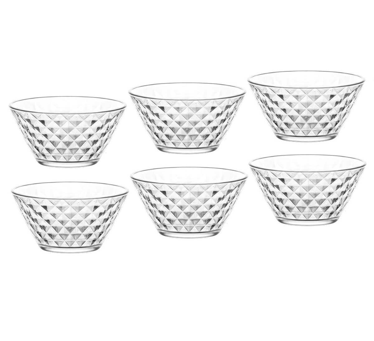 SET DE 6 TAZONES DE VIDRIO MULTIPROPOSITO DE ALTA CALIDAD LAV 330ML