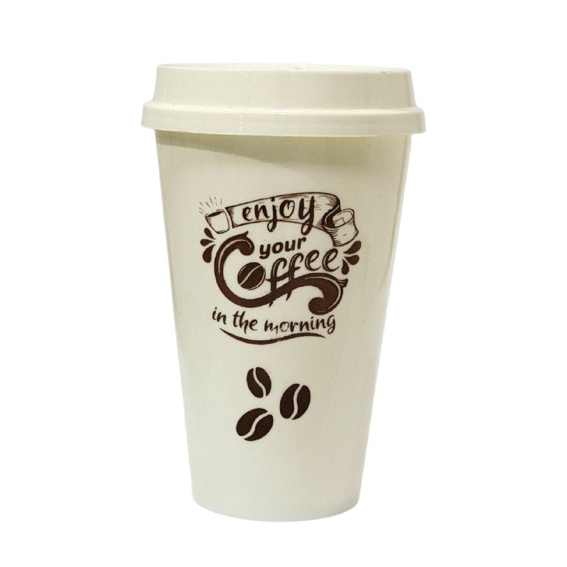 VASO PORTATIL REUTILIZABLE CON TAPA DE PRESION ERGONOMICA 450ML