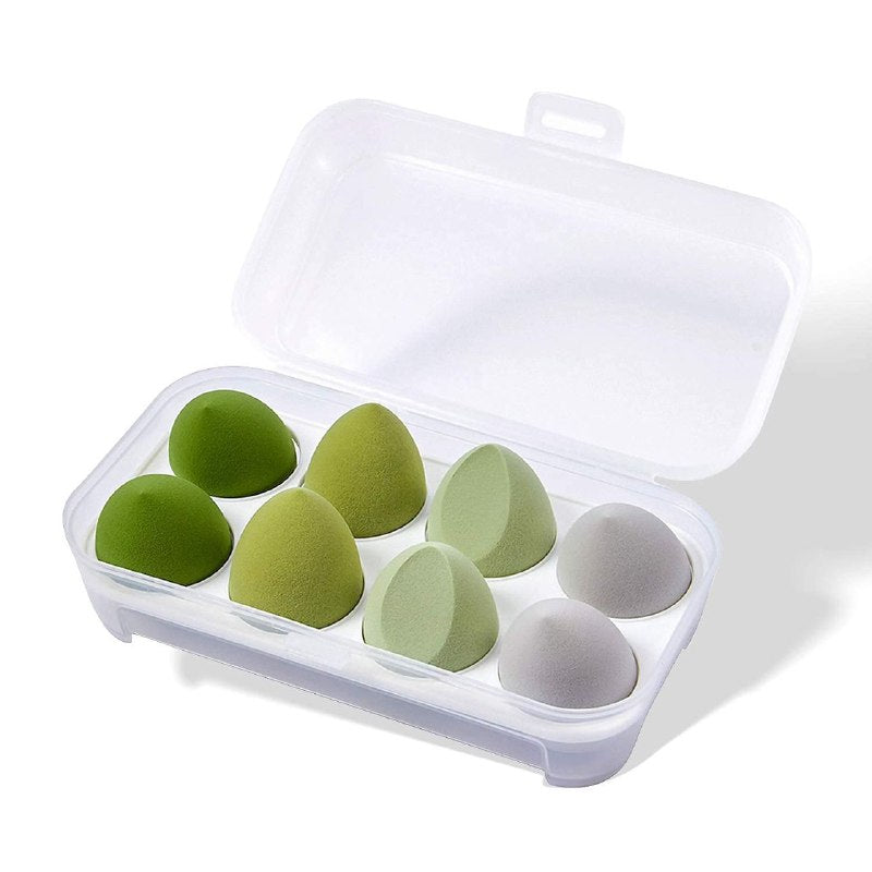 SET DE ESPONJAS DE MAQUILLAJE CON CAJA DE ALMACENAMIENTO 8PCS