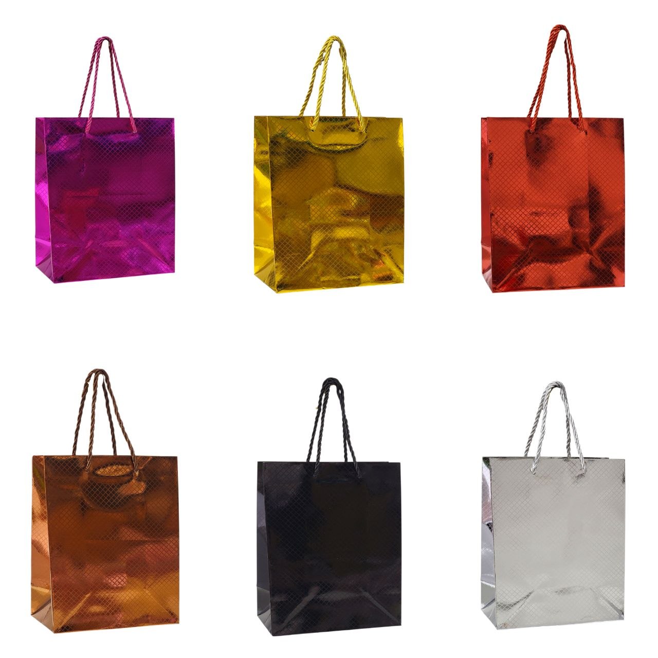 BOLSA DE REGALO PEQUEÑA REFLECTIVA 23X18X10CM