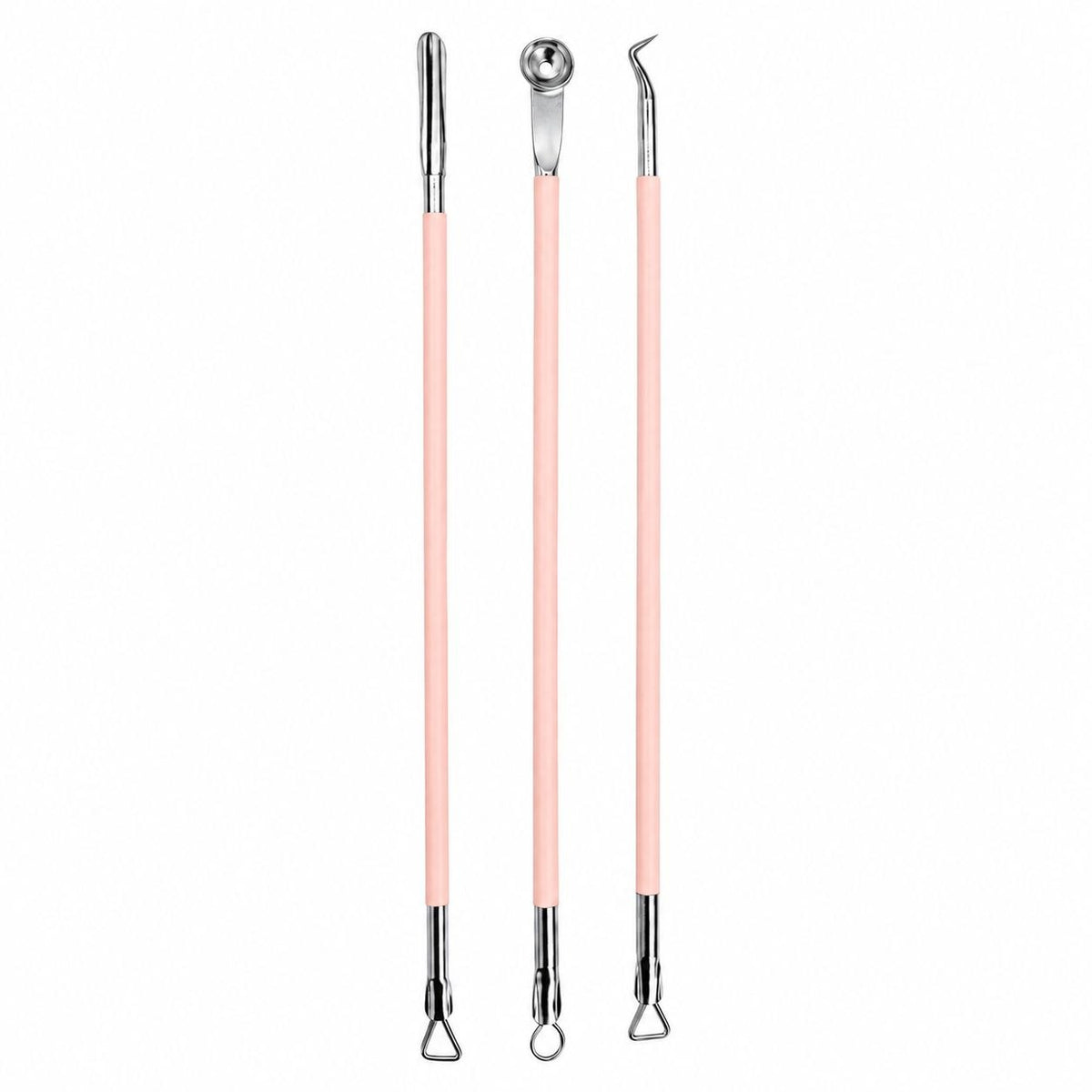 SET DE 3 HERRAMIENTA PARA EXTRAER PUNTOS NEGROS, ACNÉ Y ESPINILLAS DISPONIBLES 2 COLORES NEVADA 12CM