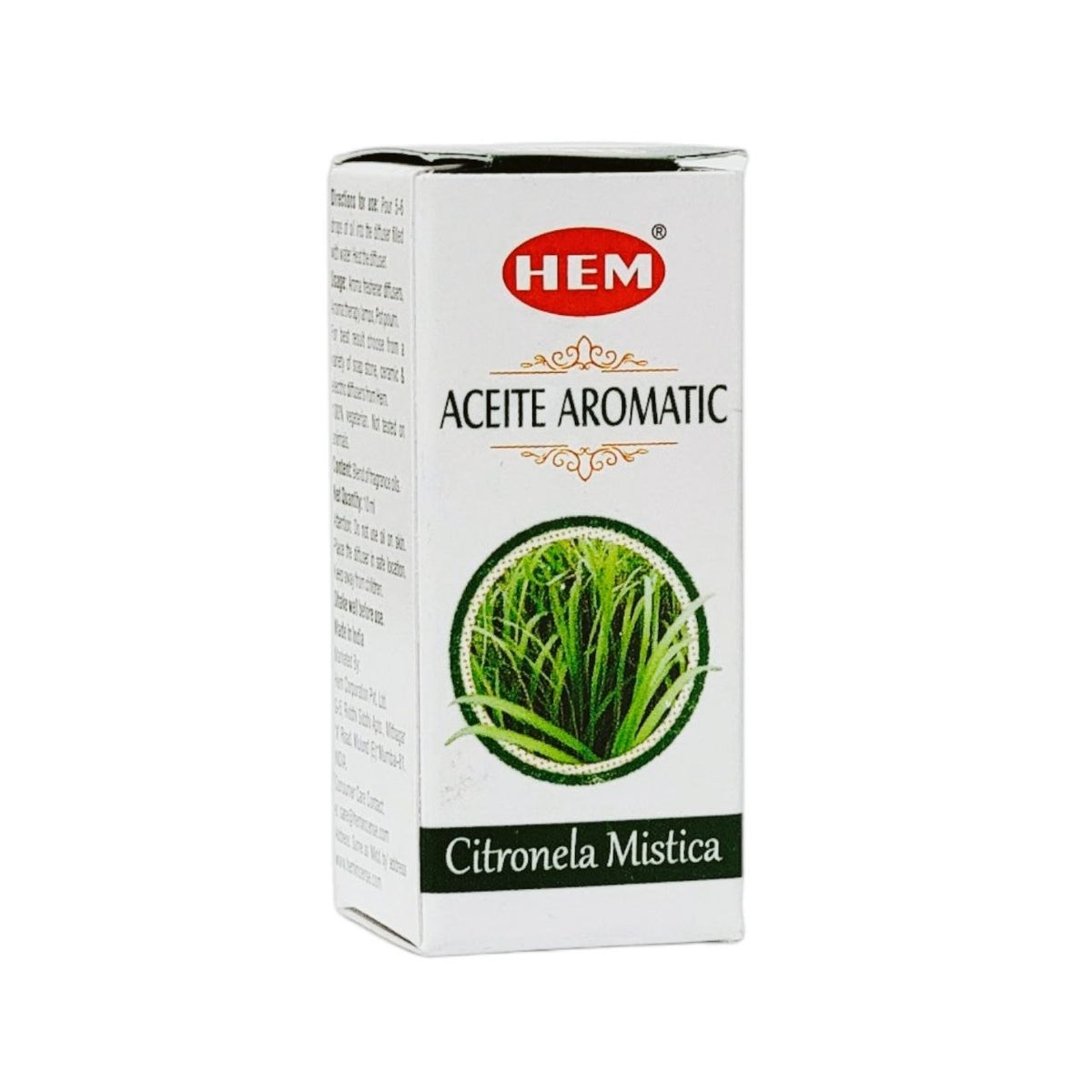 ACEITE AROMATICO CONCENTRADO PARA DIFUSION DE CITRONELA NATURAL HEM 10ML