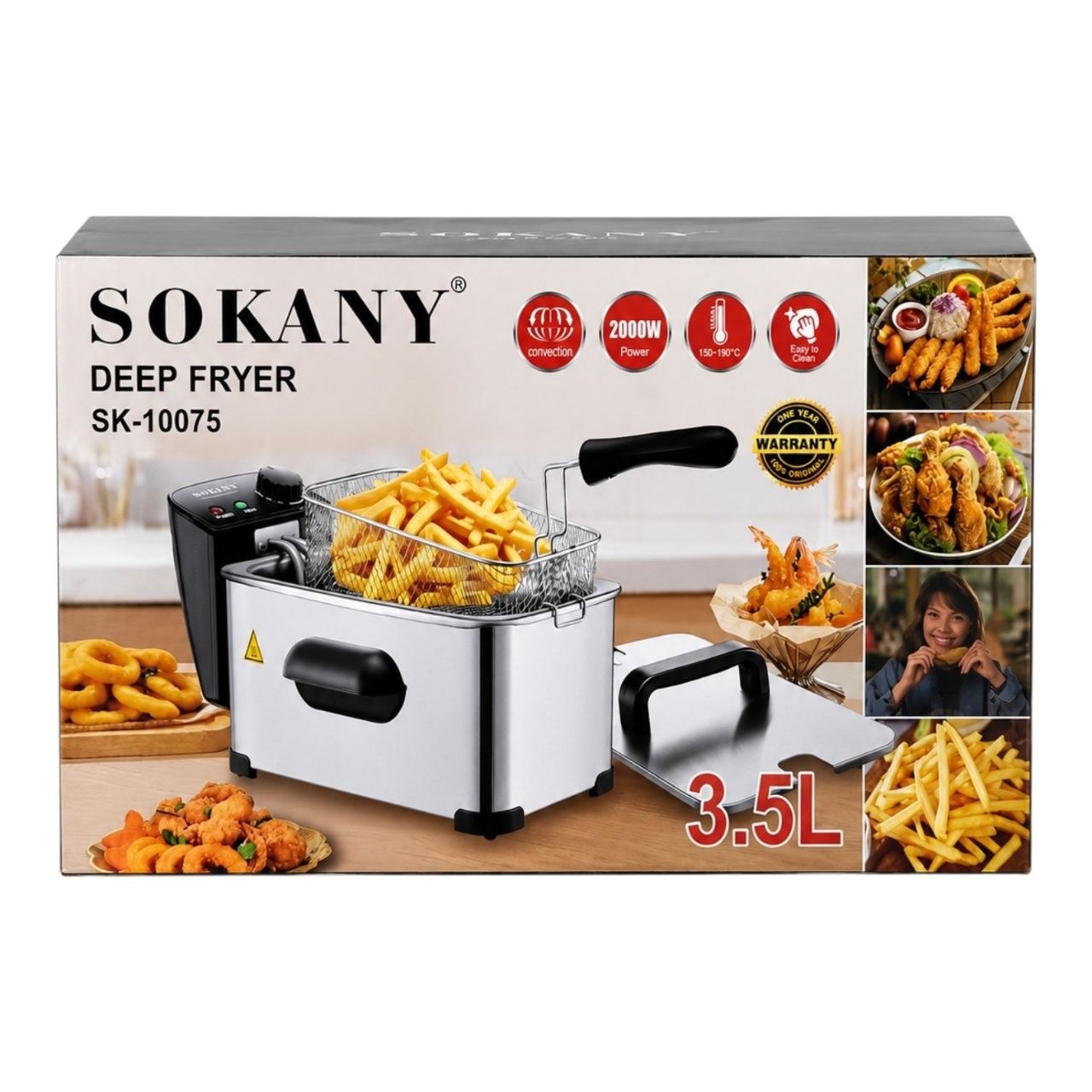 FREIDORA ELÉCTRICA PROFUNDA SOKANY 2000W 3.5 L 1 UND