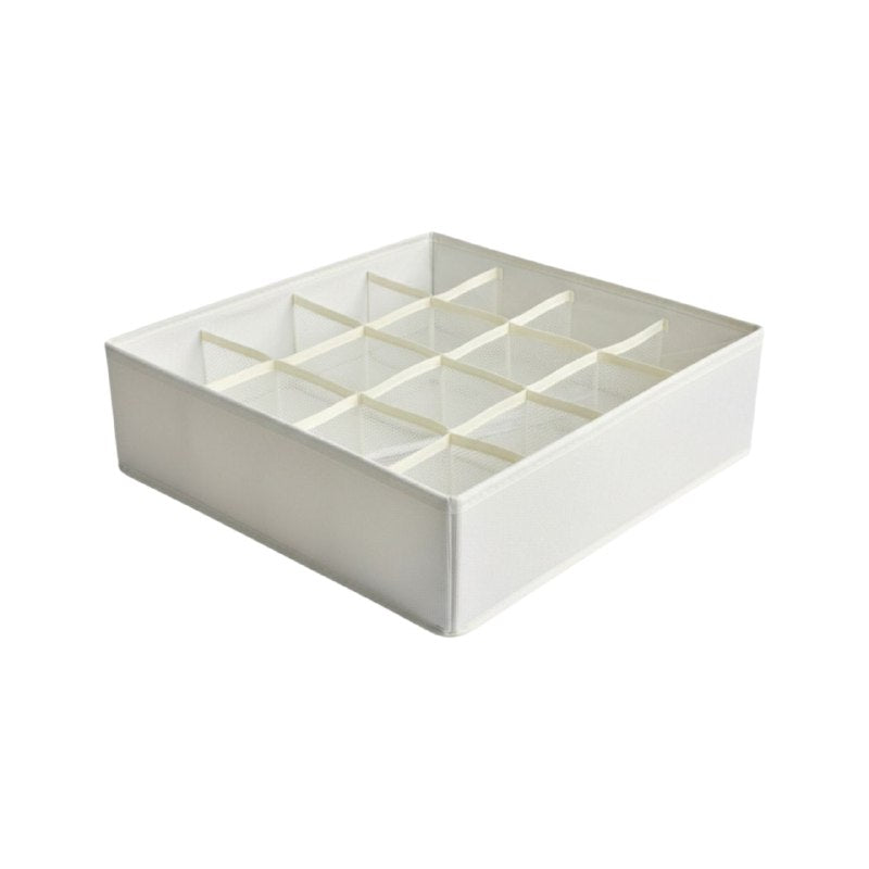 ORGANIZADOR CAJA DE ALMACENAMIENTO DE 16 COMPARTIMIENTOS FIJOS, PERFECTO PARA FAJAS, CALCETINES, BUFANDAS,ETC 32X32X10CM HOME IMPLEMENTS