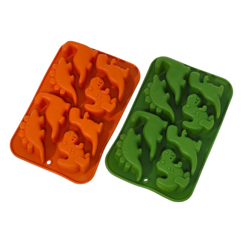 MOLDE PARA HACER HIELOS DE SILICONA EN FORMA DE DINOSAURIOS ICE 13X19CM 2UND