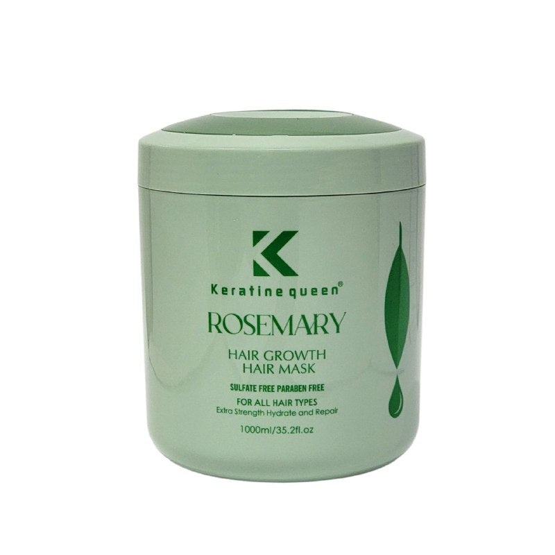 MASCARILLA PARA EL CABELLO 1000 ML DE ROMERO, MENTA PARA EL CRECIMIENTO DEL CABELLO, PARA TODO TIPO DE CABELLO, HIDRATA Y REPARA, DEJANDO SUAVIDAD, FUERZA Y BRILLO KERATINE QUEEN 1000ML
