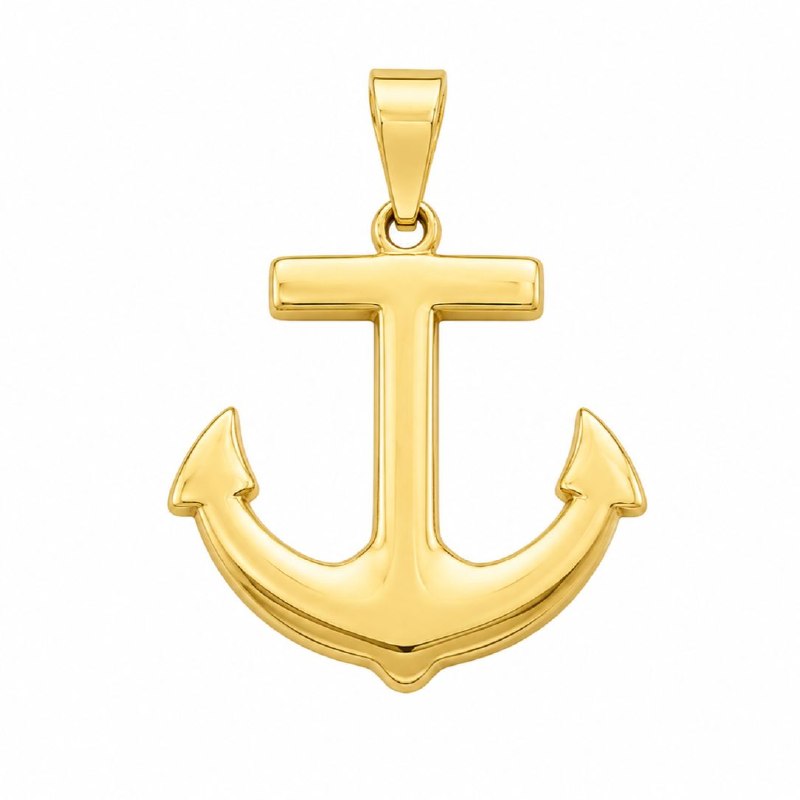 DIJE DE ENCHAPE PARA CADENA CON DISEÑO DE ANCLA DE BARCO 3.2CM
