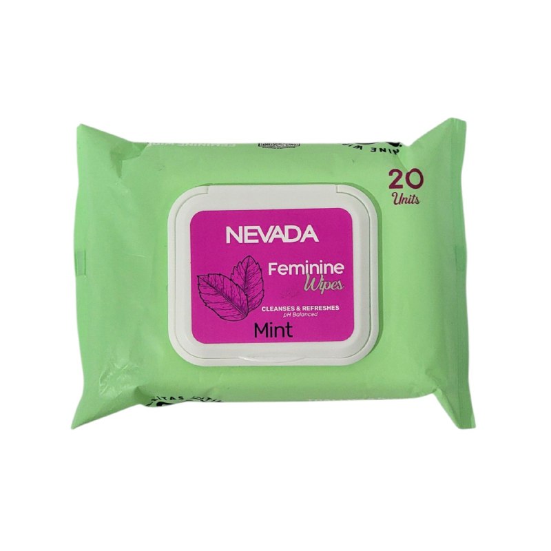 TOALLITAS HUMEDAS FEMENINAS DE HIGIENE INTIMA DE ALOE VERA Y HAMAMELIS CON OLOR A MENTA NEVADA 20UND