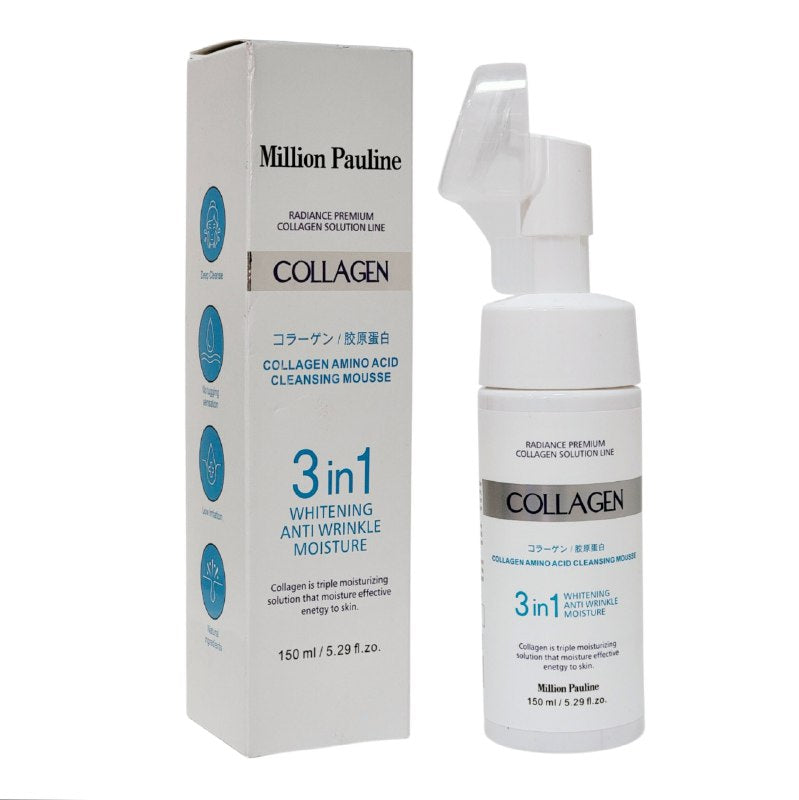 LIMPIADOR FACIAL DE COLAGENO Y AMINOACIDOS 3 EN 1, BLANQUEA, ANTIARRUGAS E HIDRATA LA PIEL MILLION PAULINE 150ML