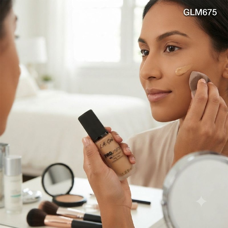 BASE MAQUILLAJE LIQUIDA MATE LARGA DURACION TONO GLM675 MEDIUM BEIGE PRO.MATTE HD L.A. GIRL 30ML