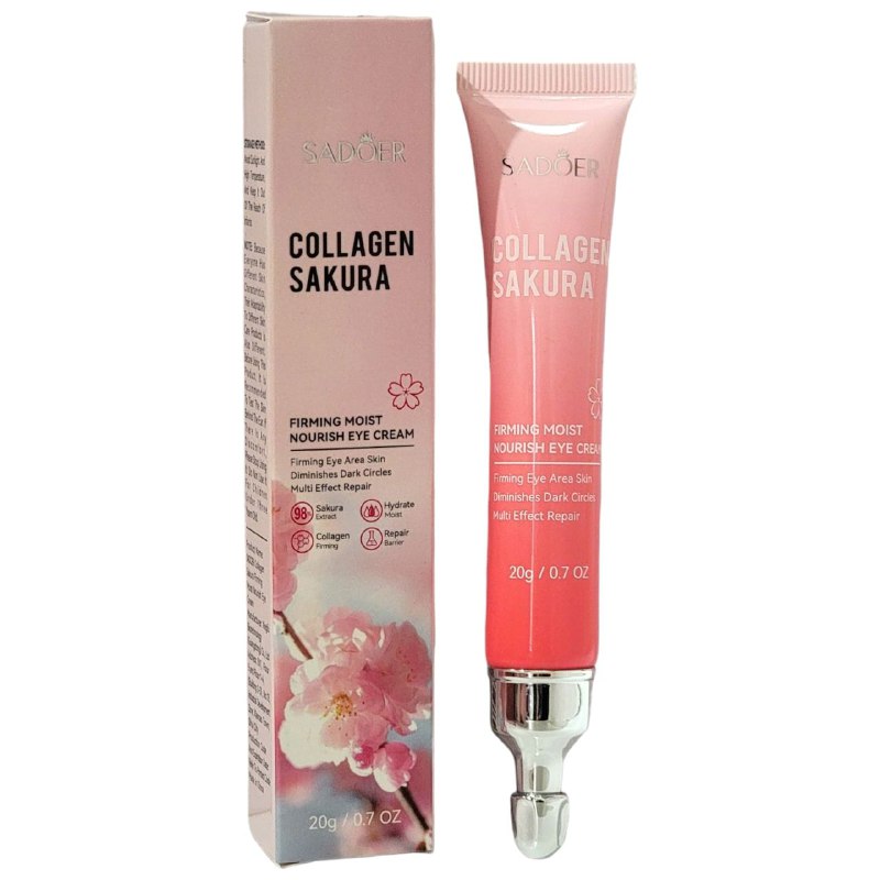 CREMA FACIAL PARA CONTORNO DE OJOS REAFIRMANTE CORRECTOR DE OJERAS CON EXTRACTO DE FLOR DE CEREZO SADOER 20G