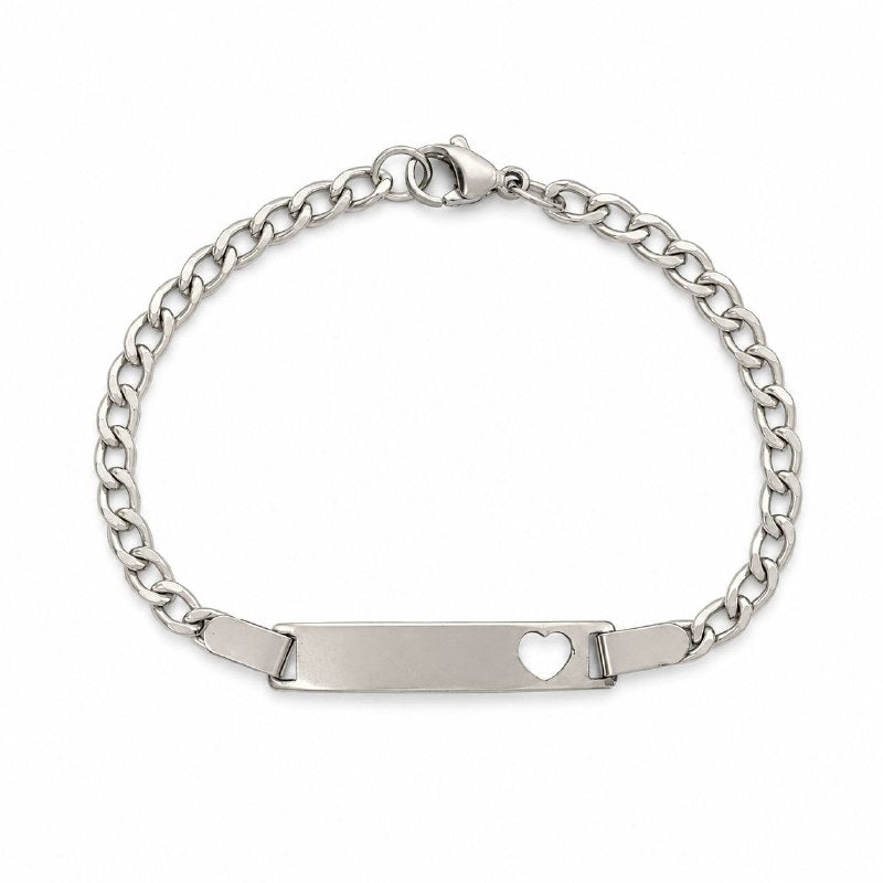 PULSERA DE ENCHAPE PARA NIÑO CON DISEÑO DE CORAZON 4CM