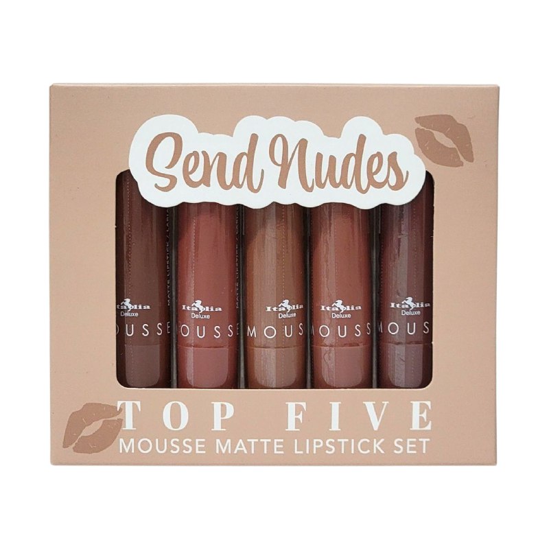 BRILLO LABIAL EN SET DE LAPICES LABIALES MATE ITALIA DELUX SEND NUDES TOP FIVE 3G