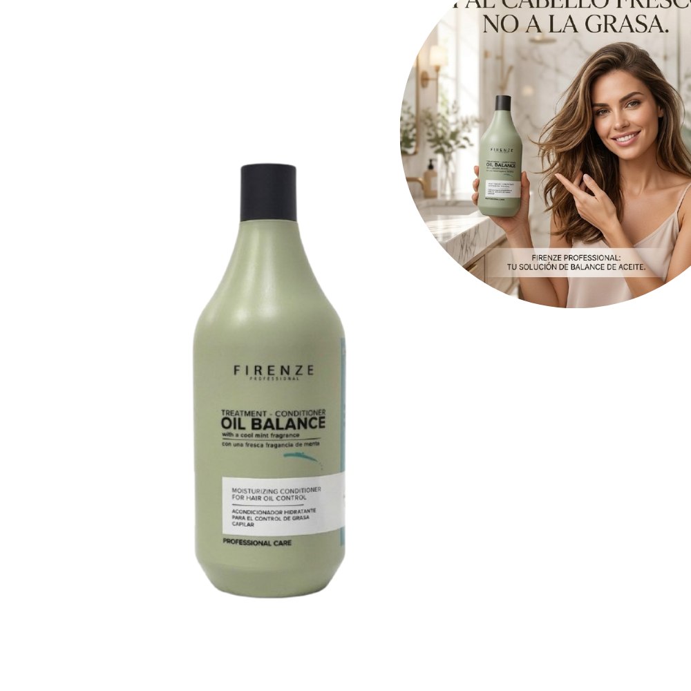 ACONDICIONADOR LIGERO EQUILIBRANTE E HIDRATANTE PARA EL CONTROL DE GRASA DE ESENCIA DE MENTA FIRENZE 500ML