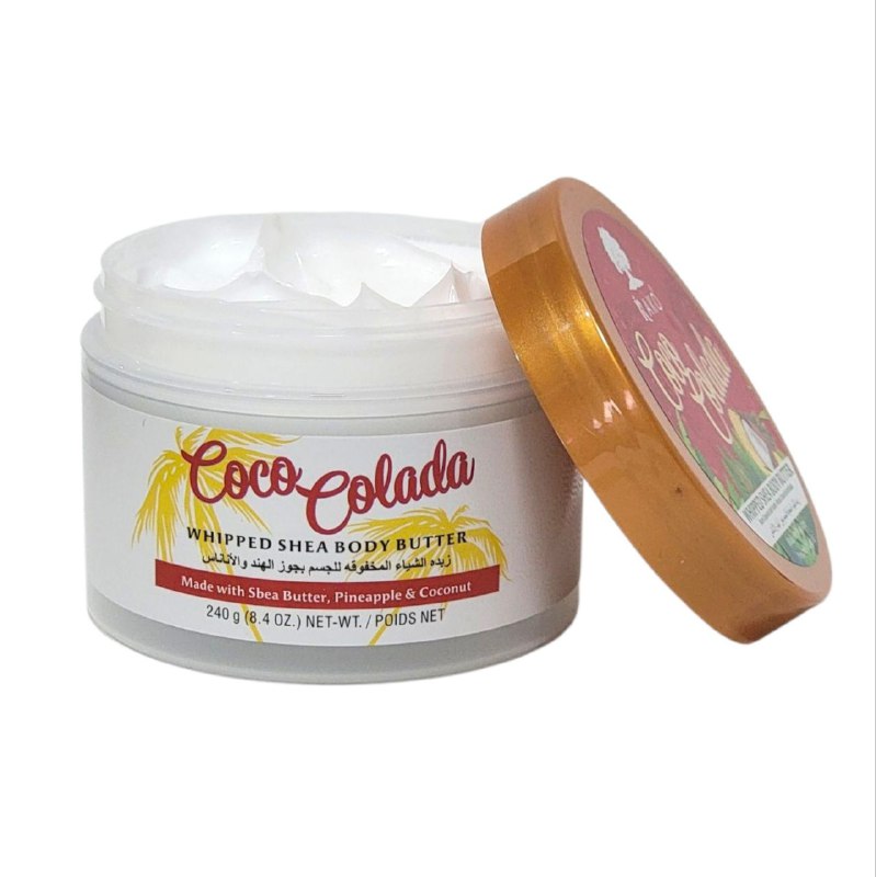 MANTECA CORPORAL DE TEXTURA DE BATIDA CON MANTECA DE KARITE Y ACEITE DE COCO Y EXTRACTO DEPIÑA RAKO 240G