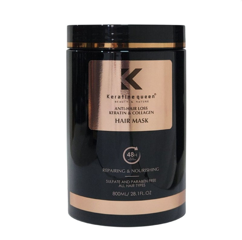 MASCARILLA PARA EL CABELLO ANTICAIDA CON QUERATINA Y COLAGENO KERATINE QUEEN 750ML