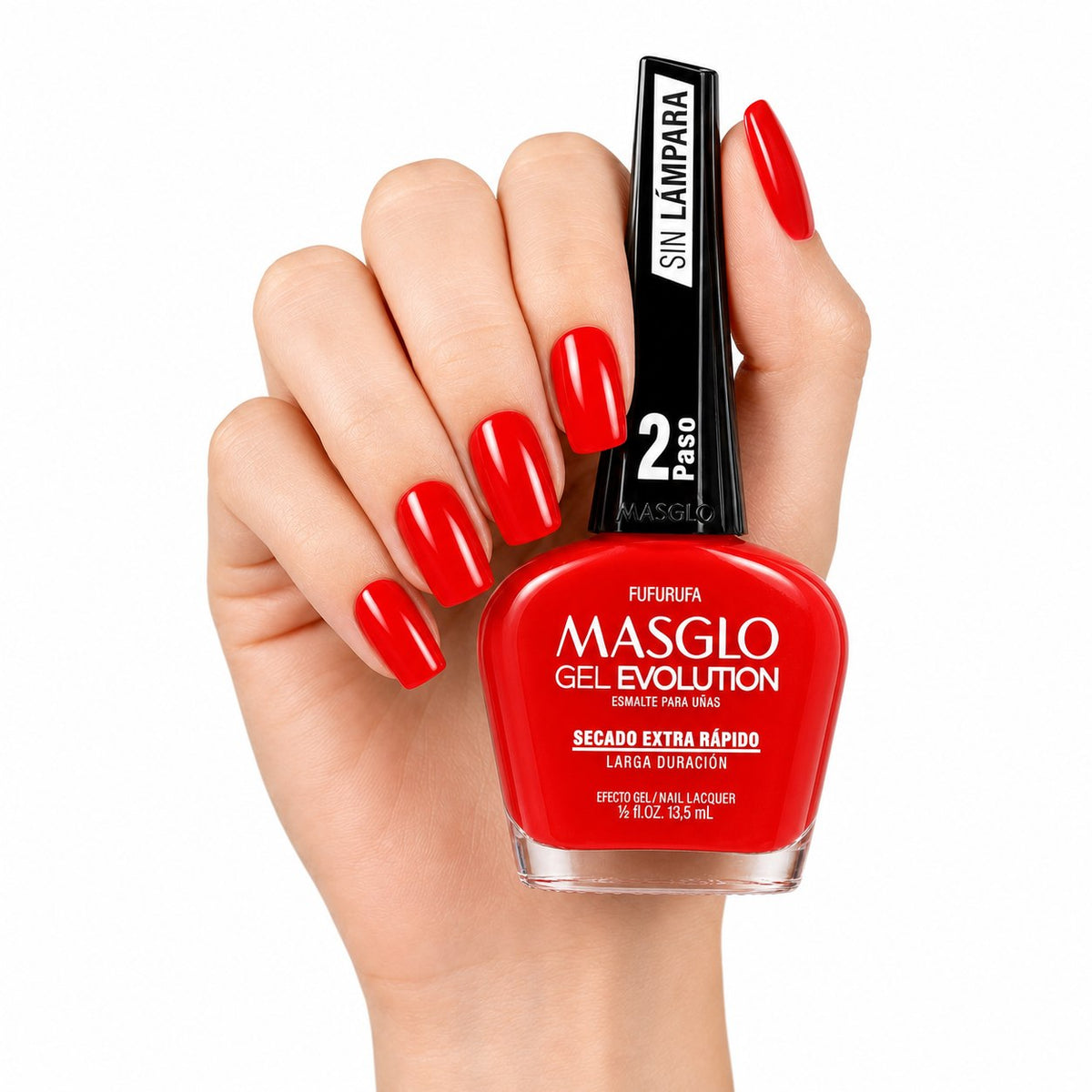 ESMALTE DE UÑAS CON EFECTO GEL DE SECADO EXTRA RÁPIDO MASGLO GEL EVOLUTION PASO 2 "ESTILO FUFURUFA" 13.5 ML