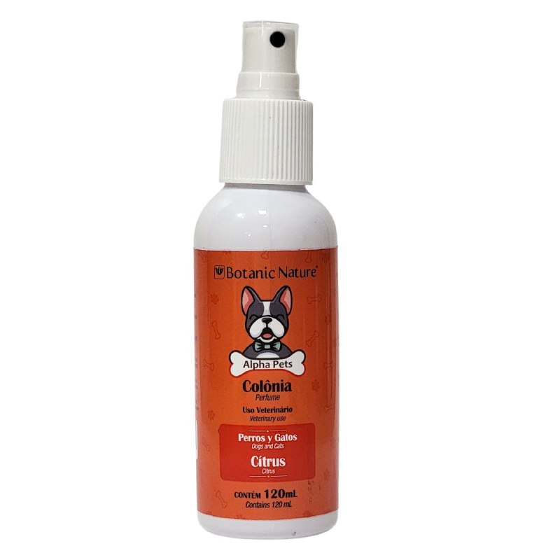 PERFUME PARA PERROS Y GATOS USO VETERINARIO AROMA CITRICO BOTANIC NATURE ALPHA PETS 120ML