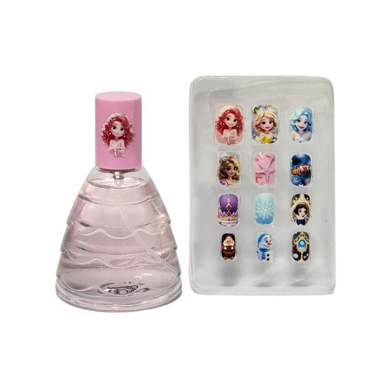 SET CIRELINE PRINCESS AQUAPEARL EDT 50ML, Y SET DE 12 UÑAS POSTIZAS