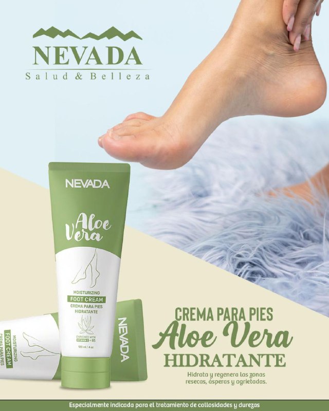 CREMA CORPORAL PARA PIES HIDRATANTE Y CALMANTE CON ALOE VERA NEVADA 120ML