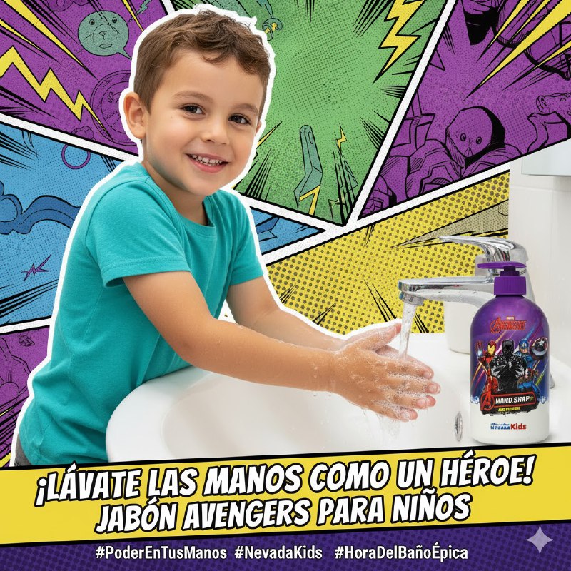 JABON PARA MANOS PARA NIÑOS CON AROMA AGRADABLE MARVEL AVENGERS 500ML