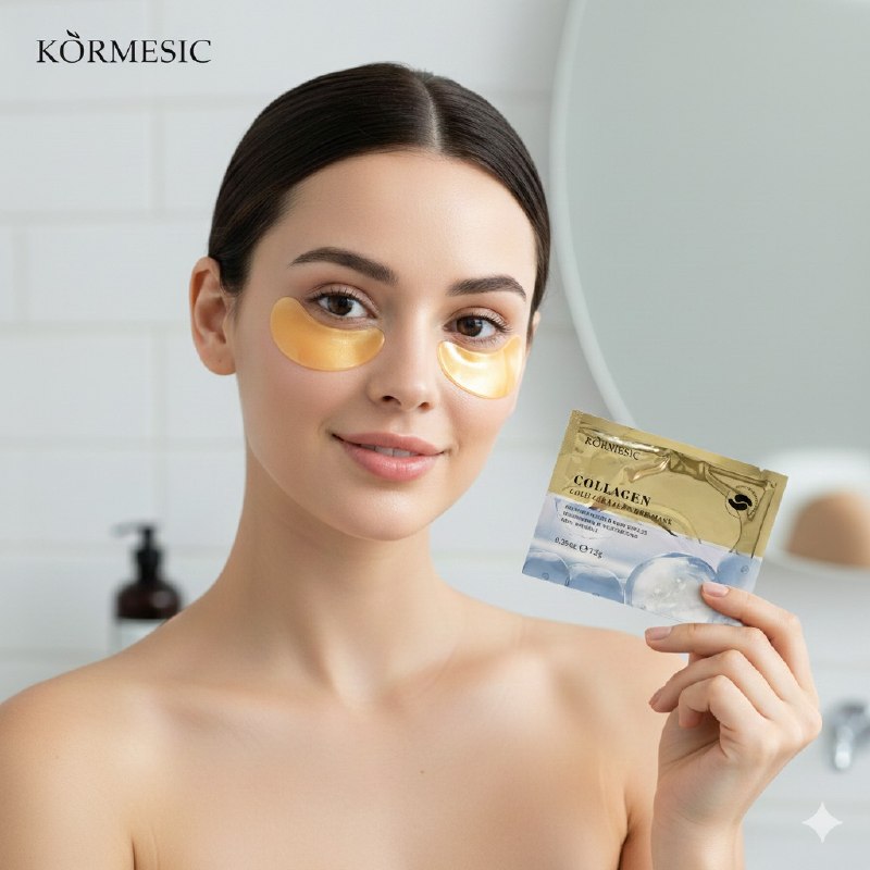 PARCHES PARA CONTORNO DE OJOS REJUVENECEDORORES DE COLAGENO DORADO KORMESIC 7.5G