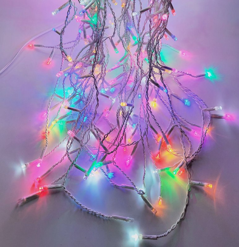 LUCES DECORATIVAS NAVIDEÑAS TIPO CASCADA FIJA CON FLASH, LUCES LED MULTICOLOR DE NAVIDAD 18X8X9CM