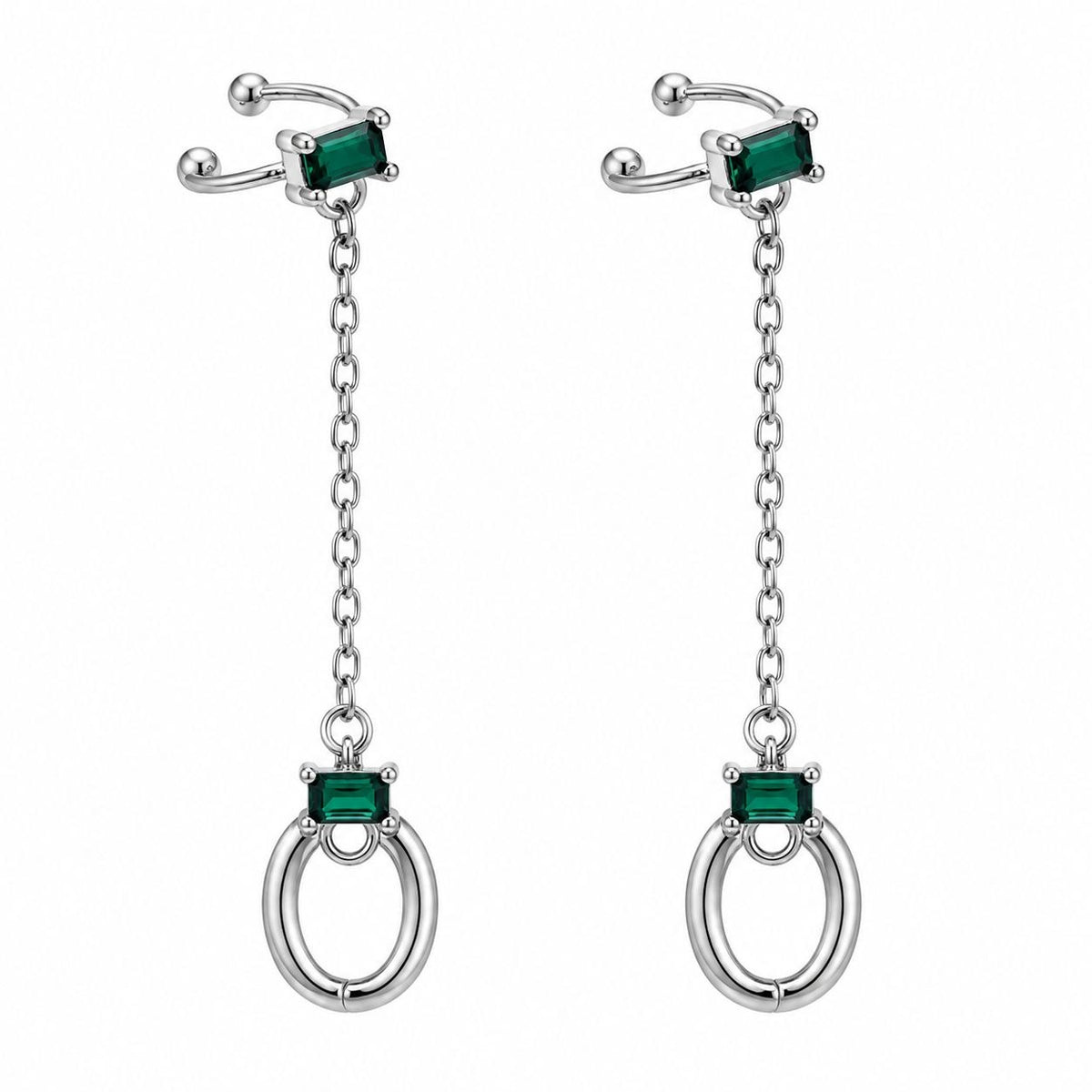 ARITOS DE CADENA DE ACERO INOXIDABLE CON BAÑO DE ENCHAPE
