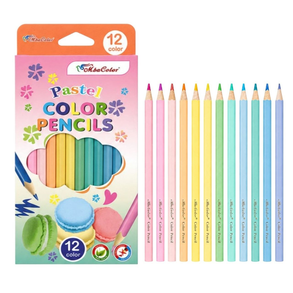 SET DE LAPICES DE COLORES PASTEL 12 UNIDADES MBACOLOR