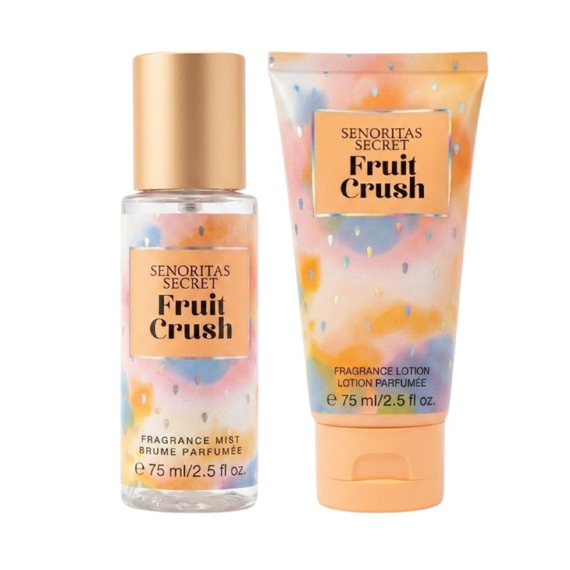 SET MINI SENORITAS SECRET FRUIT CRUSH SPLASH 75ML CREMA CORPORAL 75ML (M) (AROMA SIMILAR VS FRUIT CRUSH)