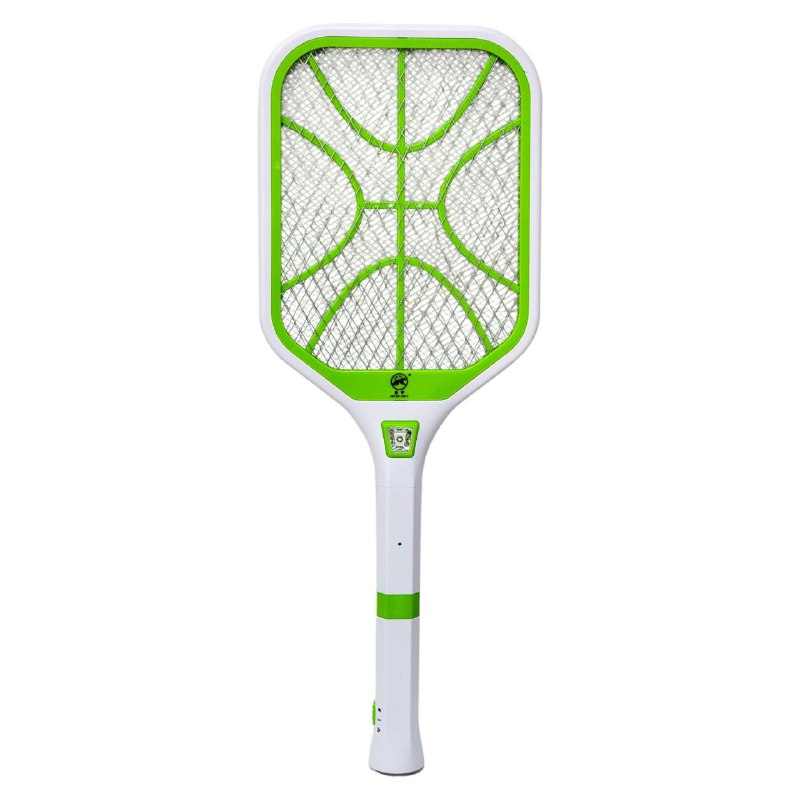RAQUETA MATA MOSQUITOS ELECTRICA CON 2 FOCOS, ALTA ENERGIA, ENCHUFE PLANO TIGER WORLD