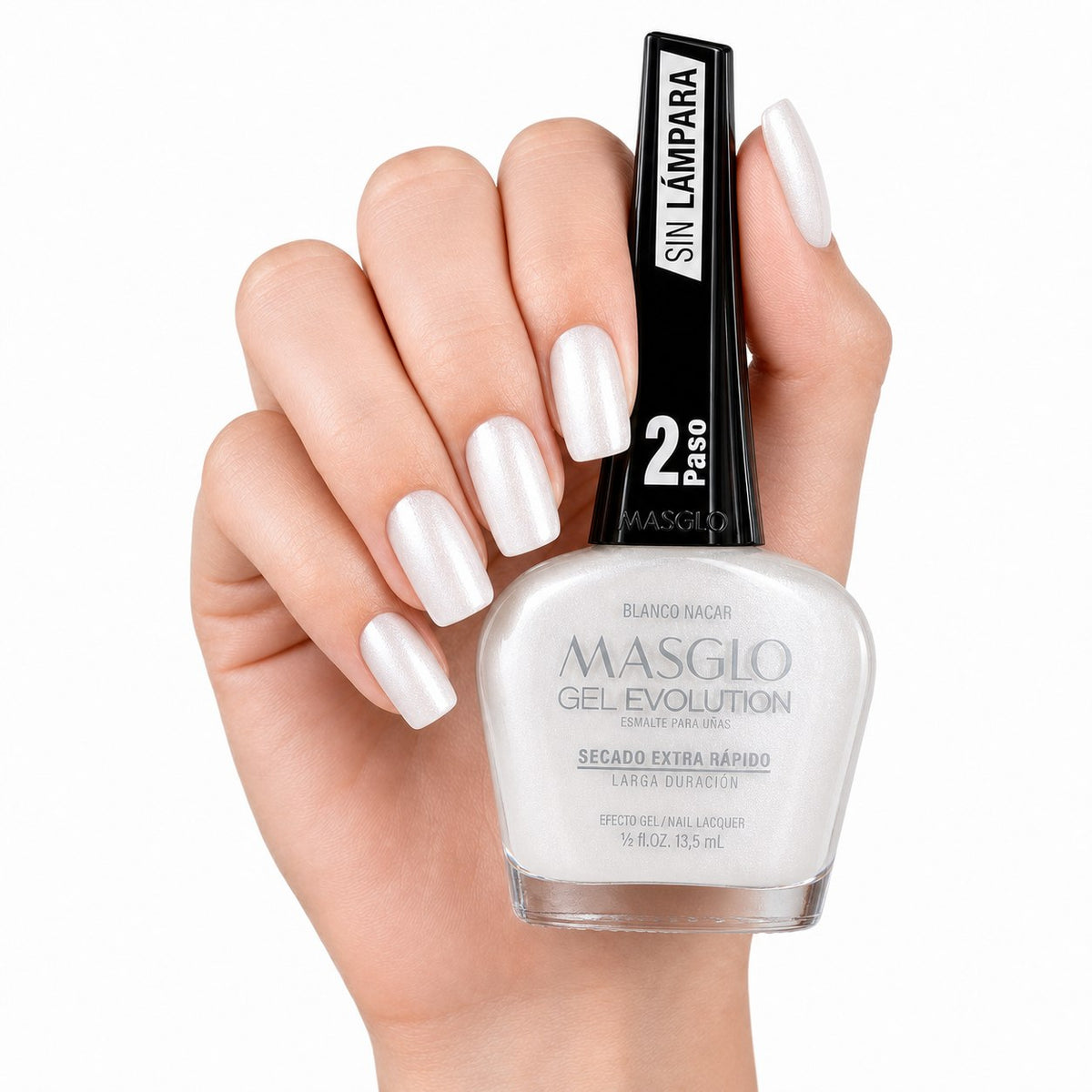 ESMALTE DE UNAS BLANCO NACAR GEL EVOLUTION PASO 2 MASGLO 13.5ML