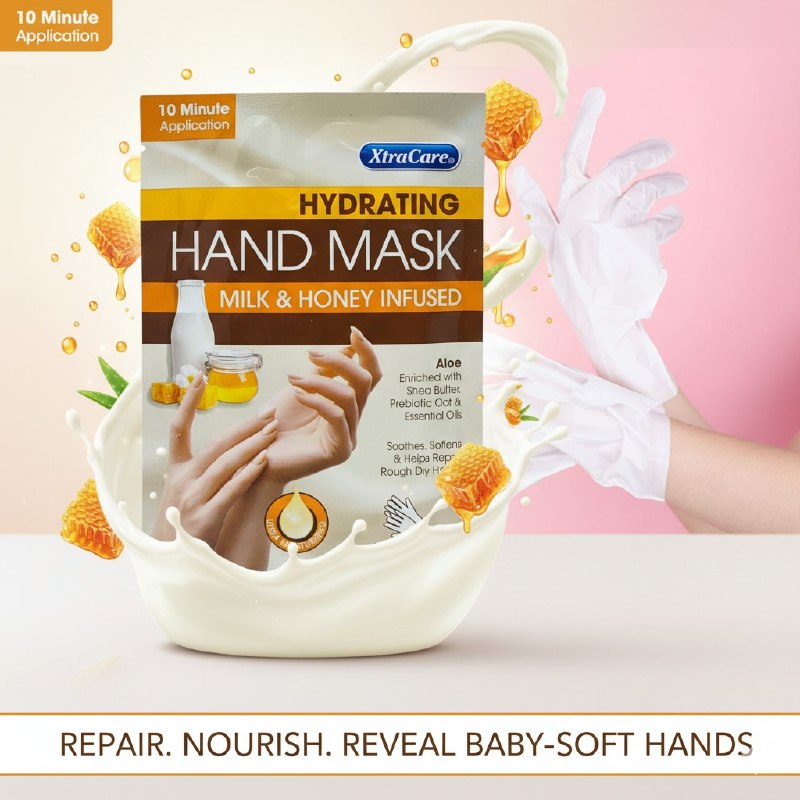 MASCARILA PARA MANOS HIDRATANTE DE EXTRACTO DE LECHE Y MIEL SUAVIZANTE XTRACARE 1 PAR