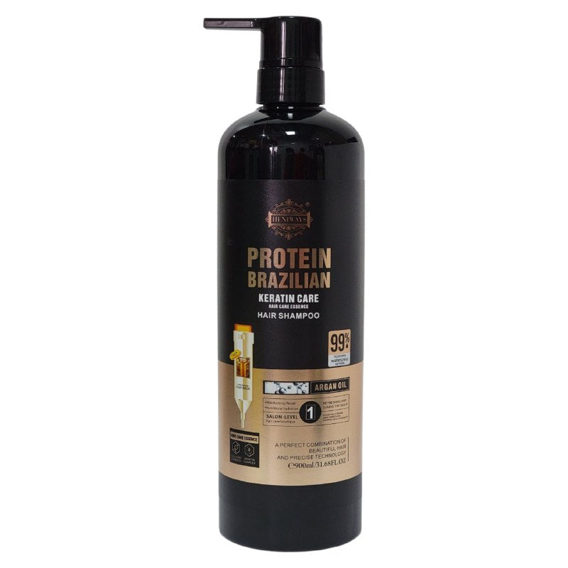 SHAMPOO CON PROTEINA BRASILEÑA Y QUERATINA HIDRATANTE HENIWAYS 900ML