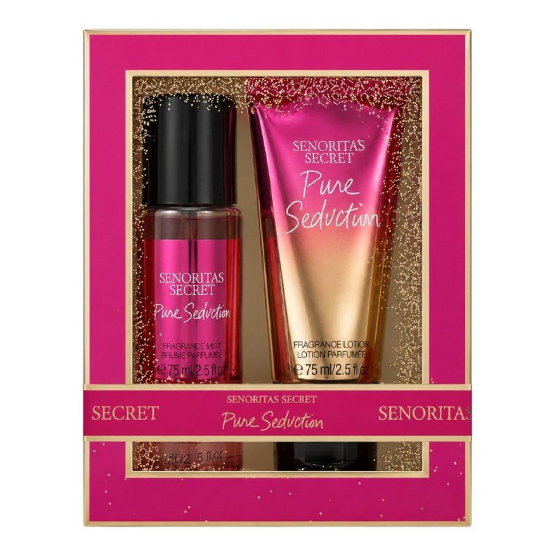 SET MINI SENORITAS SECRET PURE SEDUCTION SPLASH 75ML CREMA CORPORAL 75ML (M) (AROMA SIMILAR VICTORIAS SECRET PURE SEDUCTION)