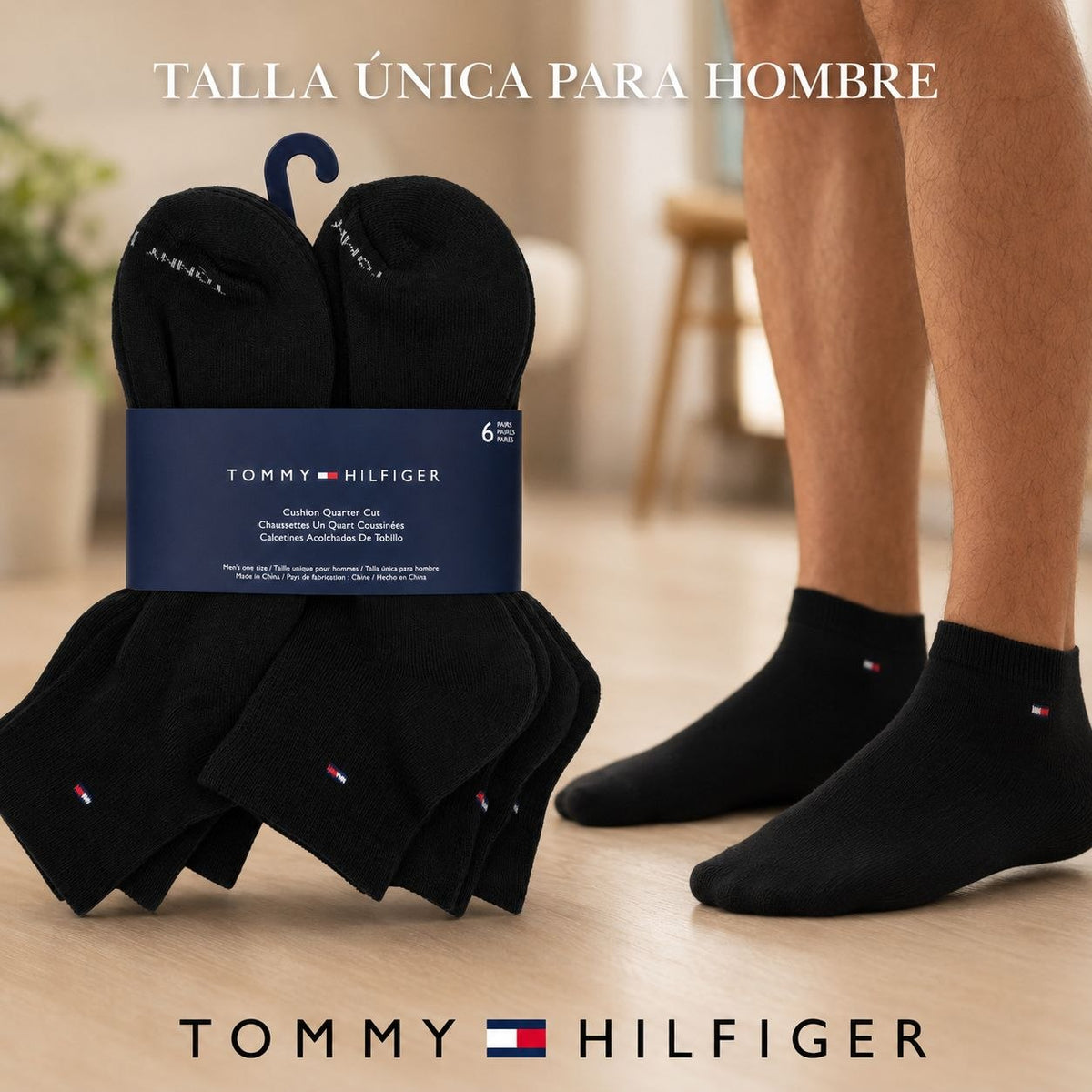 CALCETA TOBILLERA ORIGINAL TOMMY HILFIGER 6 PARES