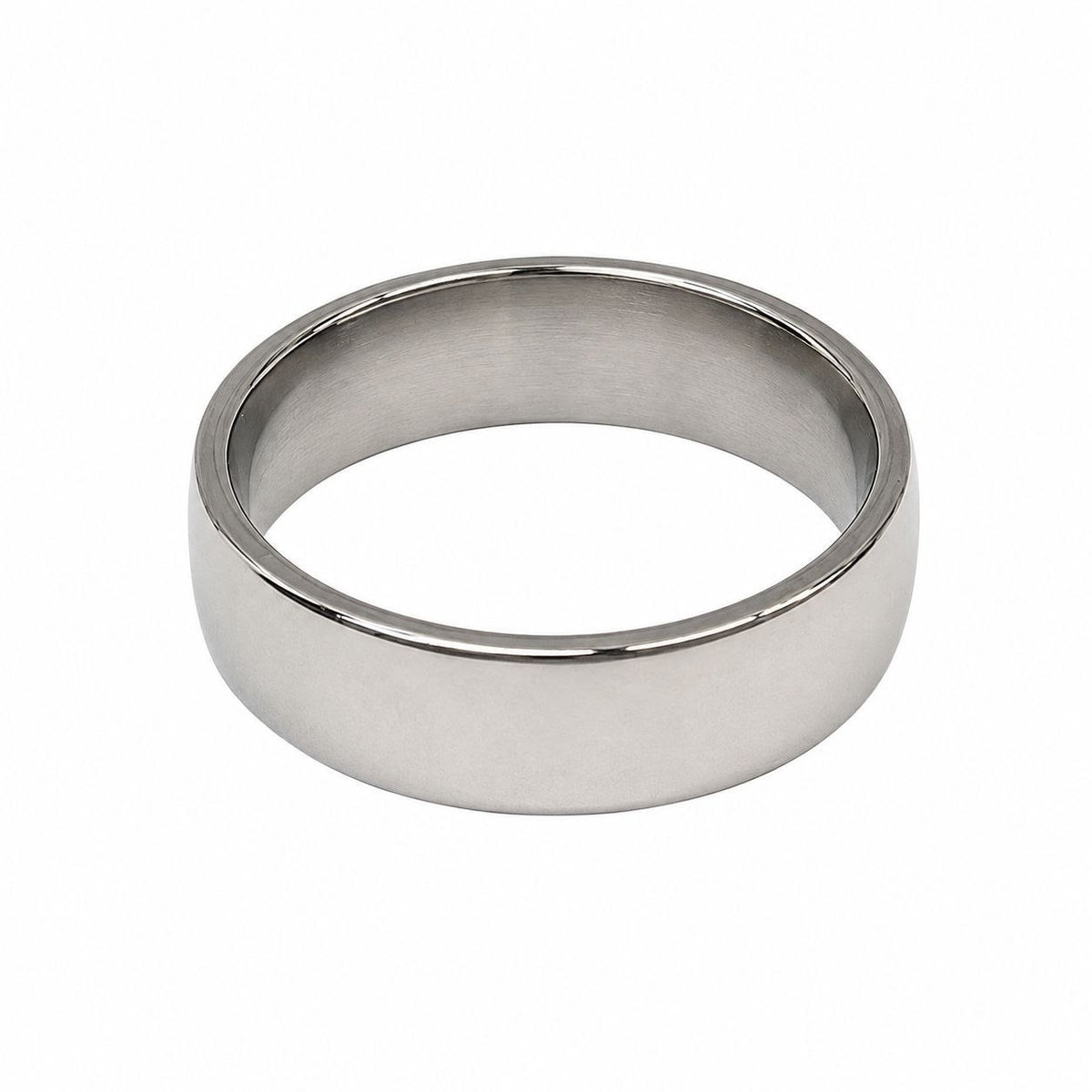 ANILLO DE ENCHAPE PARA CABALLERO CON DISEÑO LISO Y ACABADO PLATEADO CROMADO