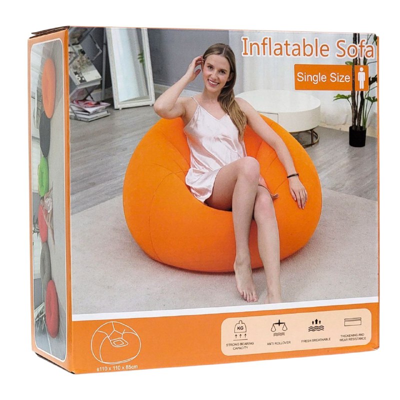 SOFA INFLABLE RECLINABLE, PARA EXTERIORES O INTERIORES, GRAN CAPACIDAD DE CARGA, ANTIVUELCO, FRESCO Y TRANSPIRABLE, BOMBA DE AIRE 5 COLORES