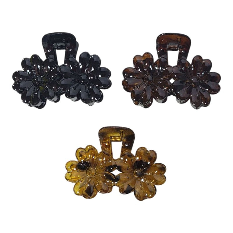 GANCHO PARA EL CABELLO DE DISEÑO DE DOBLE FLOR, PINZAS DE SUJECION FUERTE, ACCESORIO PARA EL CABELLO PAQUETE DE 12UND 8X5CM