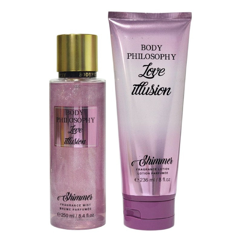 SET BODY PHILOSOPHY NAVIDEÑO ILUSION DE AMOR SPLASH 250ML, CREMA CORPORAL 236ML (M)