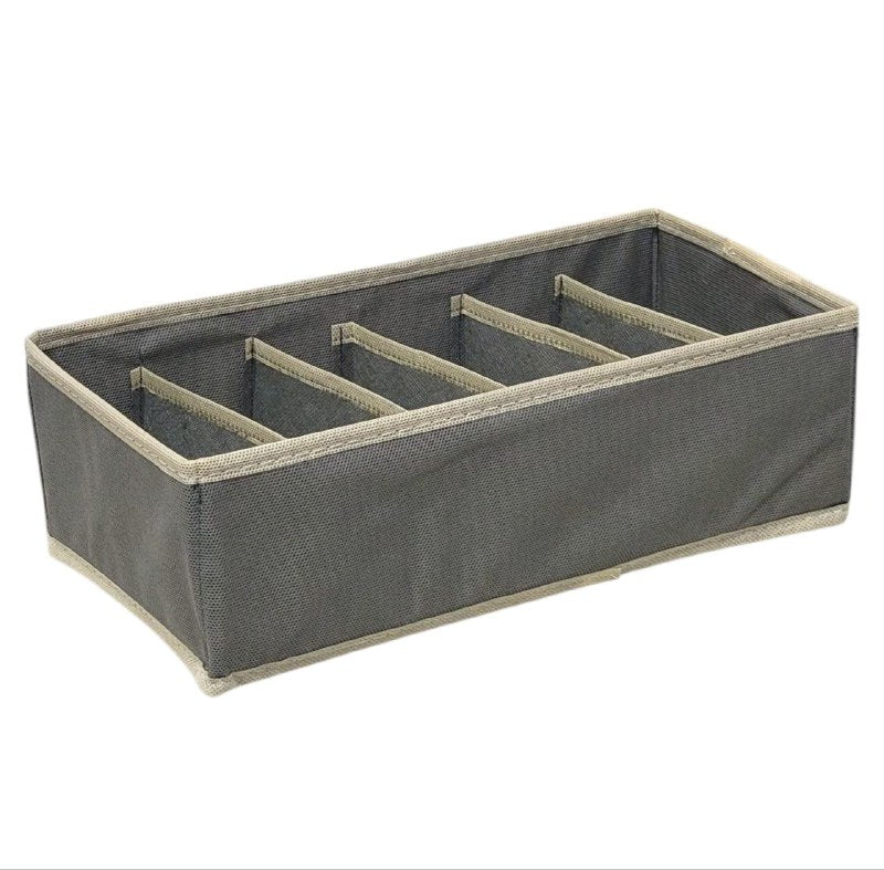 ORGANIZADOR CAJA DE ALMACENAMIENTO DE 6 COMPARTIMIENTOS FIJOS, PARA FAJAS, ROPA INTERIOR, CALCETINES Y MAS 32X16CM