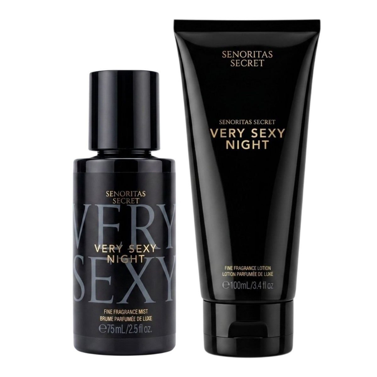 SET SENORITAS SECRET VERY SEXY NIGHT SPLASH 75ML Y CREMA CORPORAL 100ML (M) (AROMA SIMILAR A VICTORIAS SECRET VERY SEXY NIGHT)