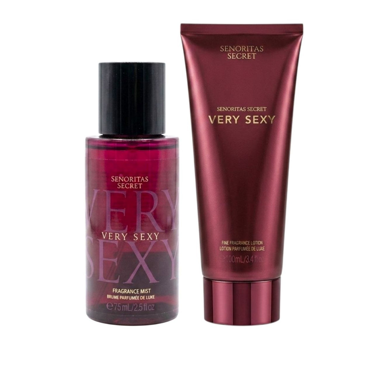 SET SENORITAS SECRET VERY SEXY SPLASH 75ML Y CREMA CORPORAL 100ML (M) (AROMA SIMILAR A VICTORIAS SECRET VERY SEXY)